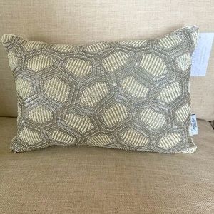 Artistic Accents Decorative Off White Beaded Pillow
